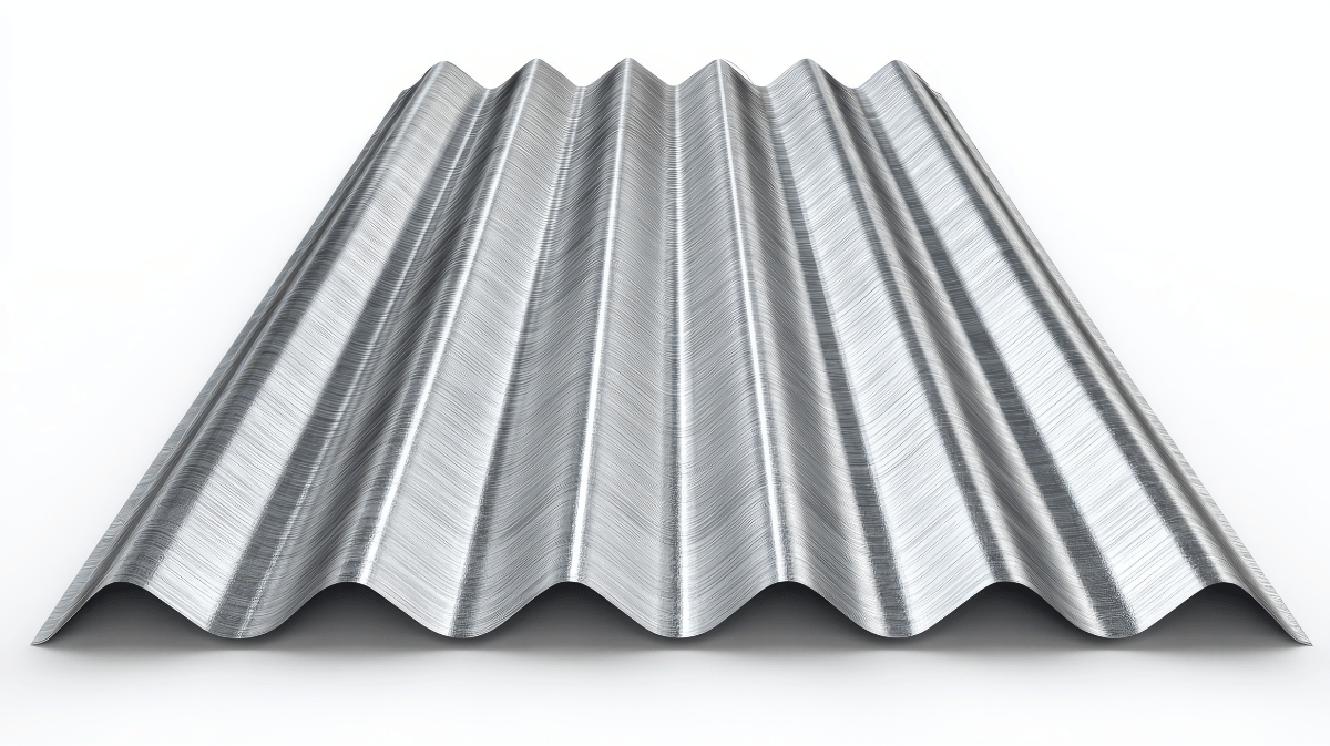 A sheet metal panel of R panel roofing